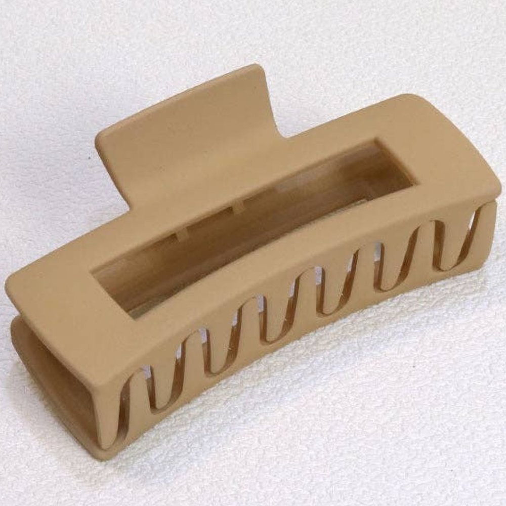 Tan Matte Square Hair Clip